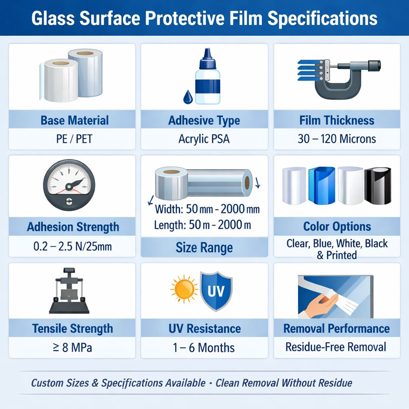 Glass Surface Protective Film Specifications